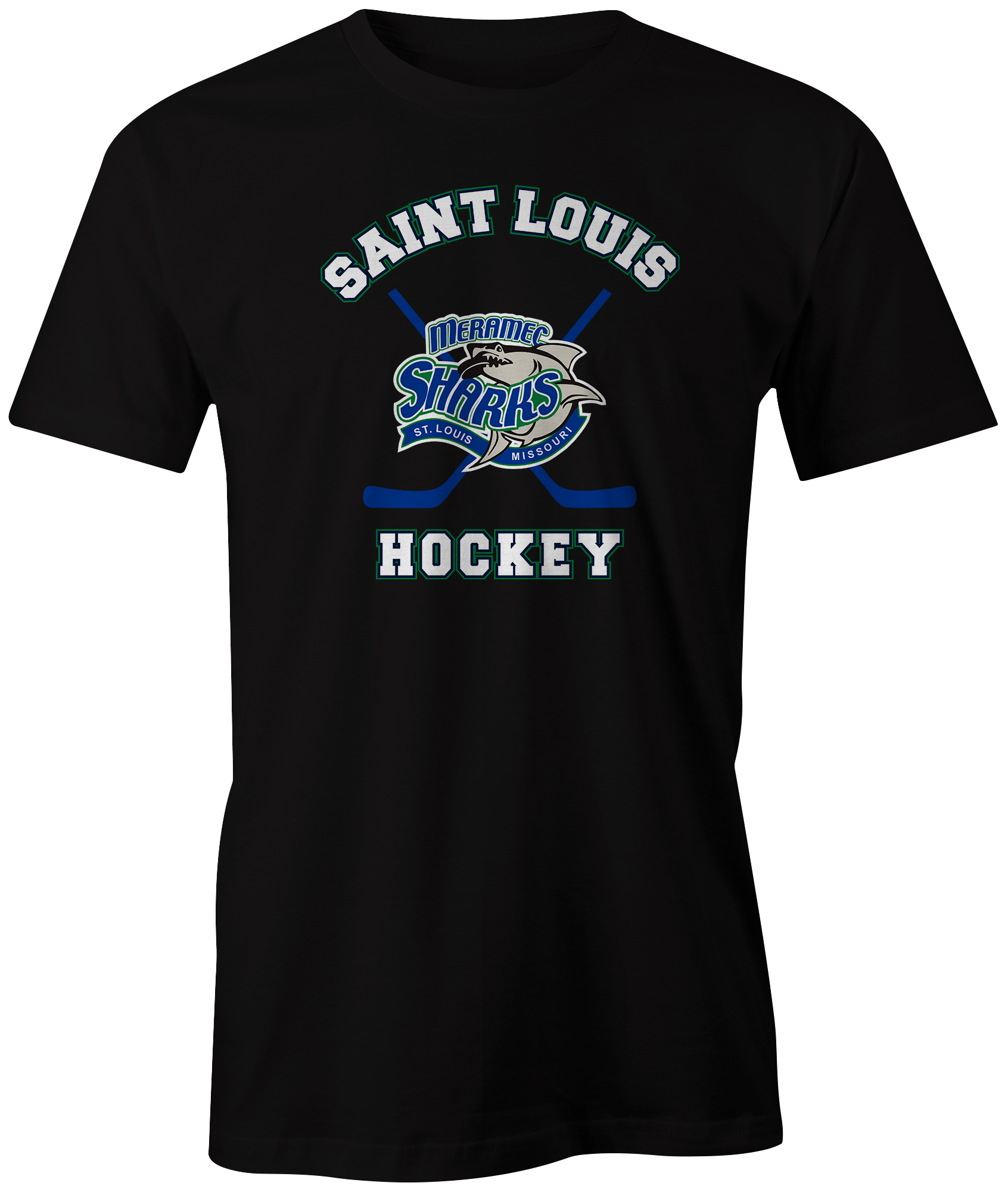 Sharks St. Louis Apparel STL Sports Hockey Team Shop Blues  Novelty Missouri Meramec Discount Sale Best Price athlete athletic fanatics rally house sporty ice rink  goal lack blue green white sticks