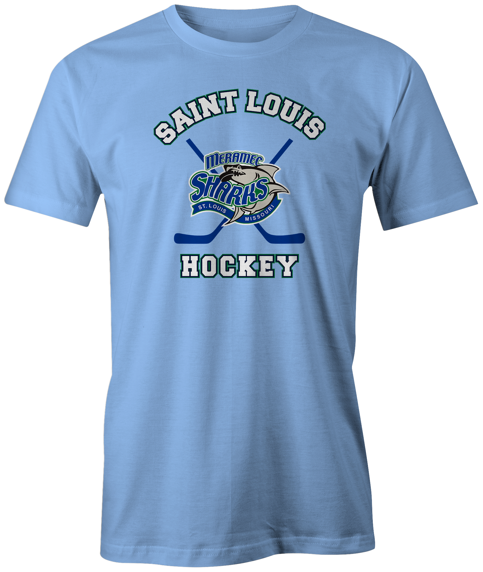 Sharks St. Louis Apparel STL Sports Hockey Team Shop Blues  Novelty Missouri Meramec Discount Sale Best Price athlete athletic fanatics rally house sporty ice rink  goal lack blue green white sticks powder